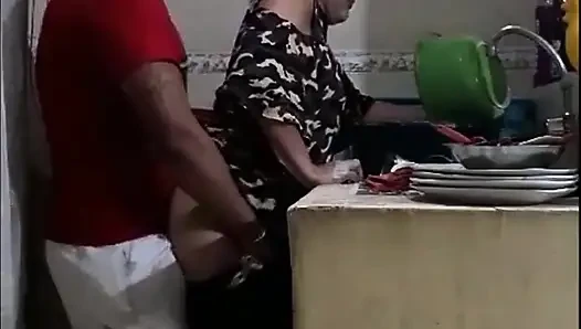 Employee Fucked When Washing Dishes - My Wife Almost Caught Us