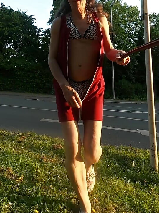 Walk in the Park with cum on street