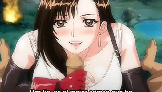 Sarcasticshovel392 präsentiert: Tifa Lockhart aus Final Fantasy VII erliegt einer intensiven, animeartigen Oralsex-Session mit englischen Untertiteln