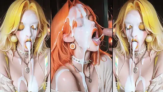 Глава 2: Аниме-персонажи получают их лица тщательно покрытые спермой.