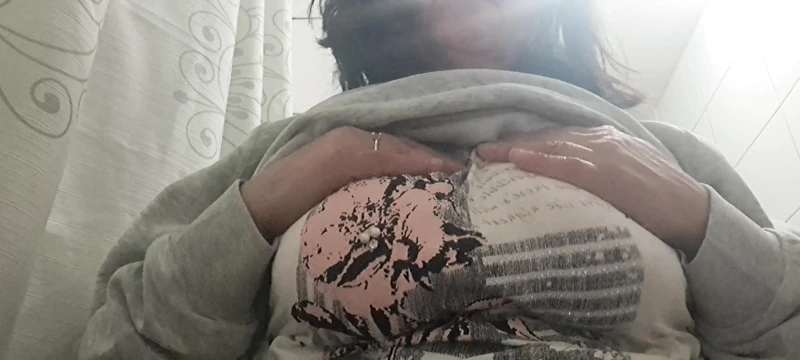 squeezing mom's ripe tits