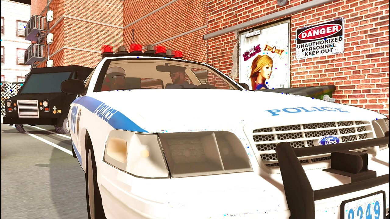 Perverted Cop and Ebony Big Breast Boubble Butt Girl