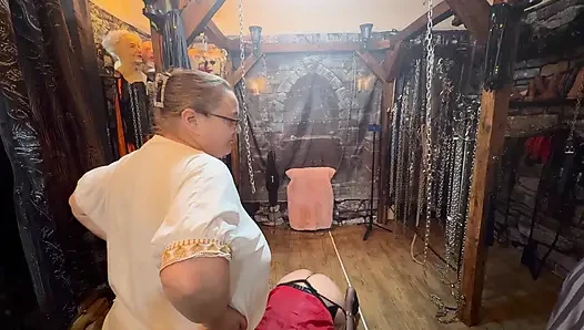 Part 2:- Domina Satan and Lanista Bear collars their slutty whore and give them a good belt