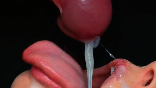 She skillfully milked a fat dick in her mouth