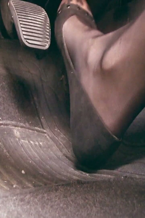 Pedal Pumping in Black Flats with Leoparded Top