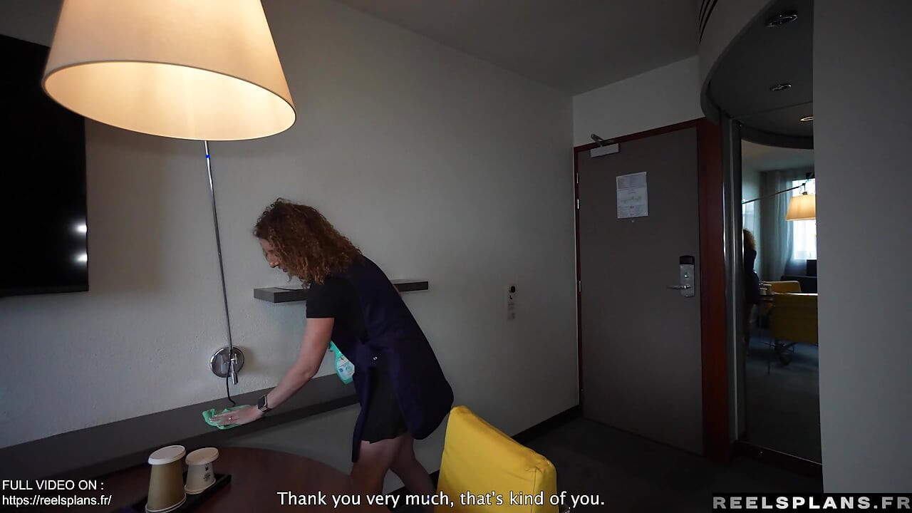 Perfect ass MILF French maid caught masturbating and anal fucked by hotel guest !!