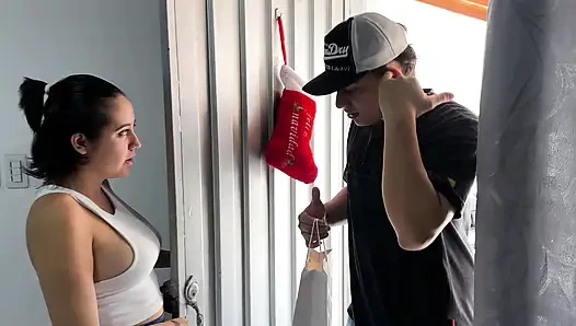 I couldn't resist seeing my stepsister in the lingerie I was going to give my girlfriend so I end up giving her a hard fuck.