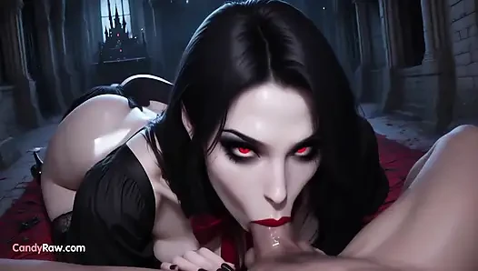 Kızıl kadife orta yaşlı seksi kadın derin tutkuya teslim oluyor, 3 boyutlu kucaklamada dölleme hediyesi