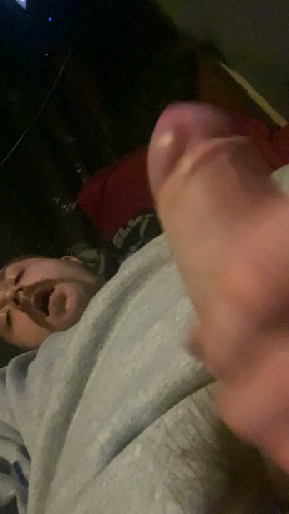 Smiling and masturbating