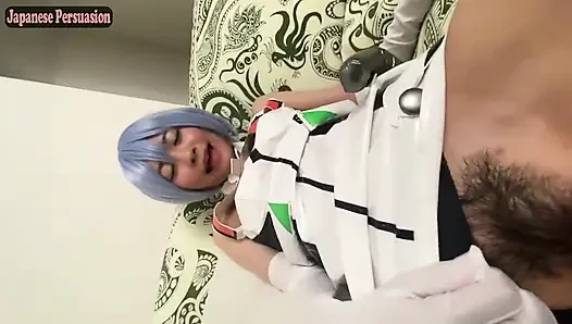 Echter Cosplayer privatshooting. Evangelion Rei sync führt zum-pOV-höhepunkt