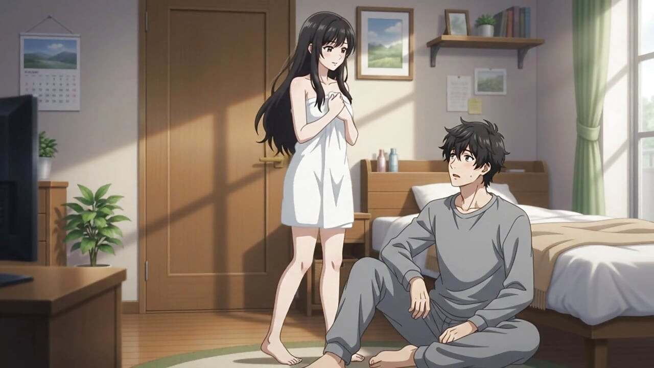 Stepsister catches stepbrother watching her change and invite him to watch complete