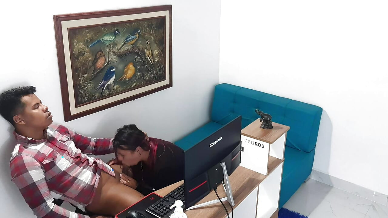 The secretary and the boss waxed in their office