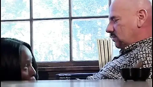 Horny chocolate babe want to taste white cock and fuck it roughly