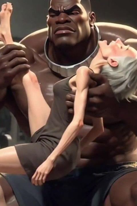 Granny Moaning in Pleasure - Strong Black Man Sucking Her Feet