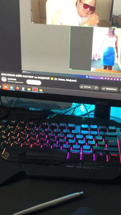 Jaw-dropping moment from "POV: She Couldn't Me While I Was Streaming - Got Her Throat Fucked Under the Desk"