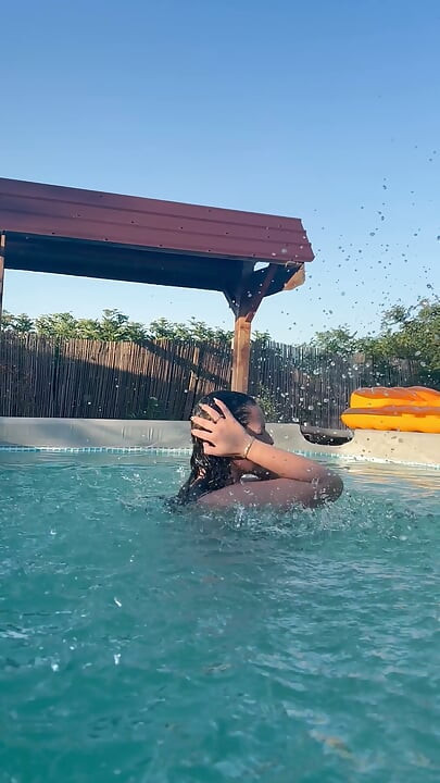 Sexy Pool Tease in a Tiny Bikini