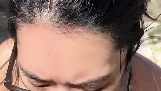 OUTDOOR blowjob while hiking in the desert - AMATEUR WMAF - Cum in Mouth PUBLIC BJ Swallow