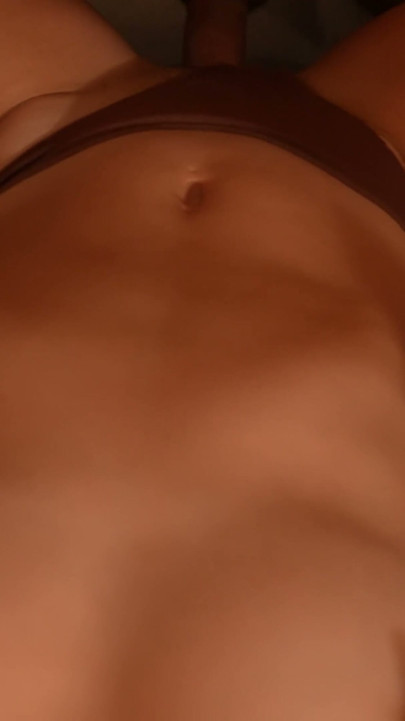 Pinned under him she took his load on her belly | Clip 2