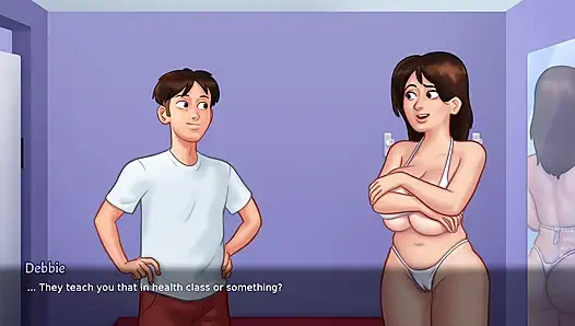 Stepson helps her stepmom in buying clothes (Summertime Saga)