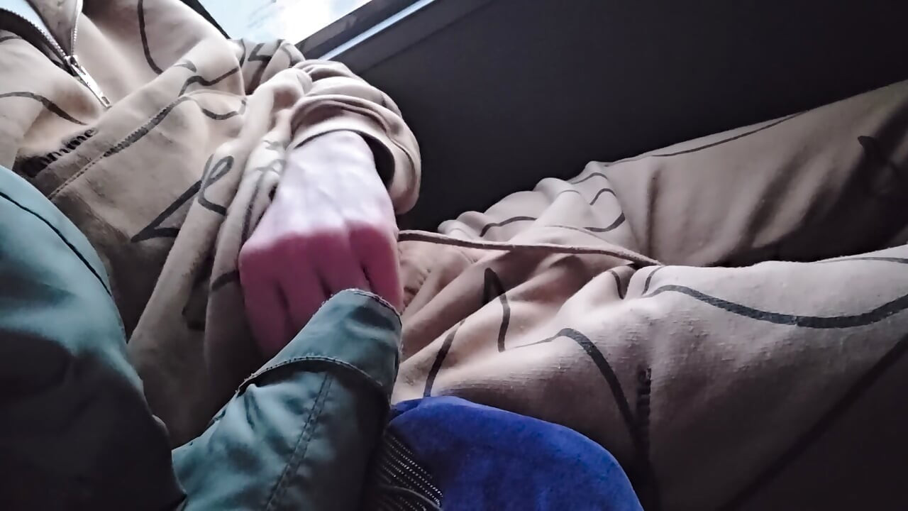 Risky wank on bus