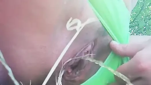 Mature pissing in public