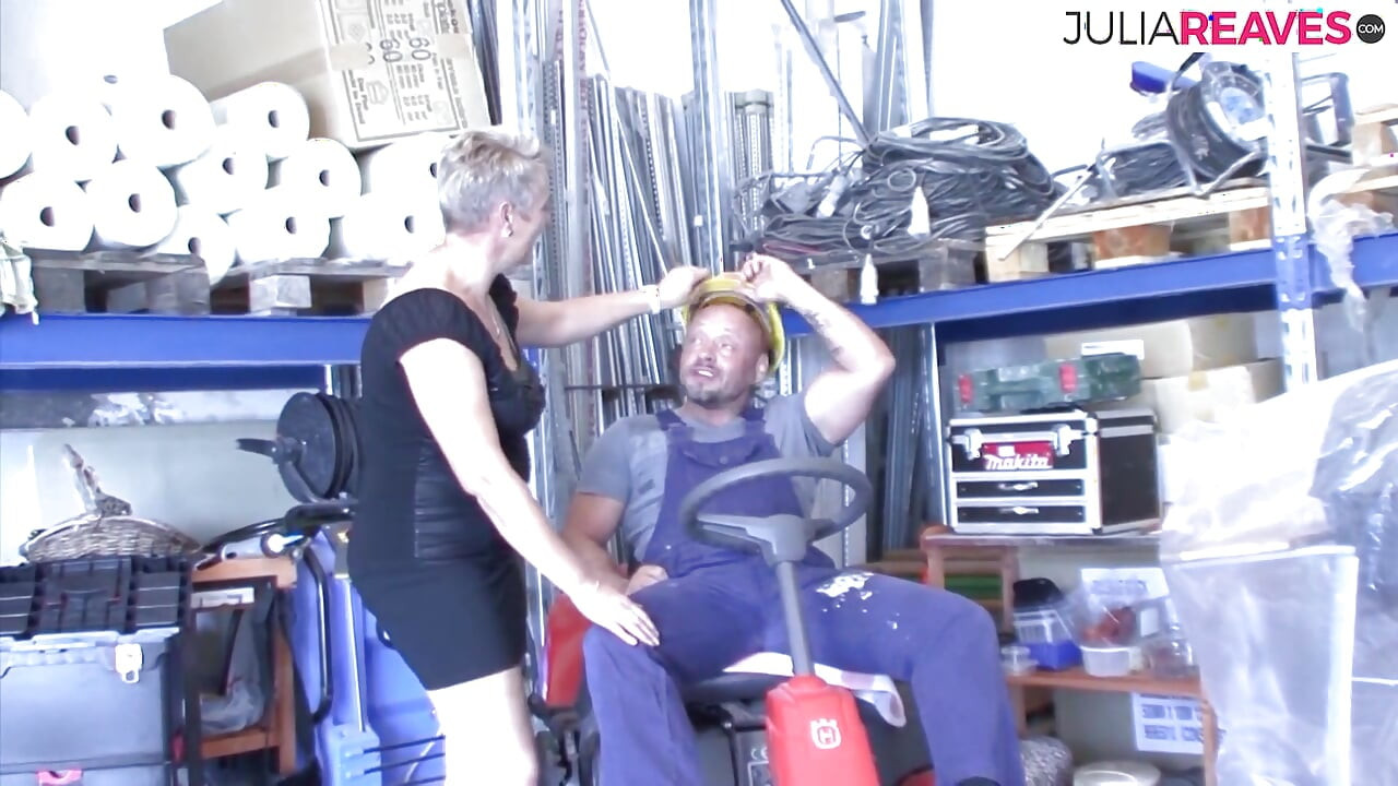 Chubby bitch sucks a huge cock then gets fucked after masturbation