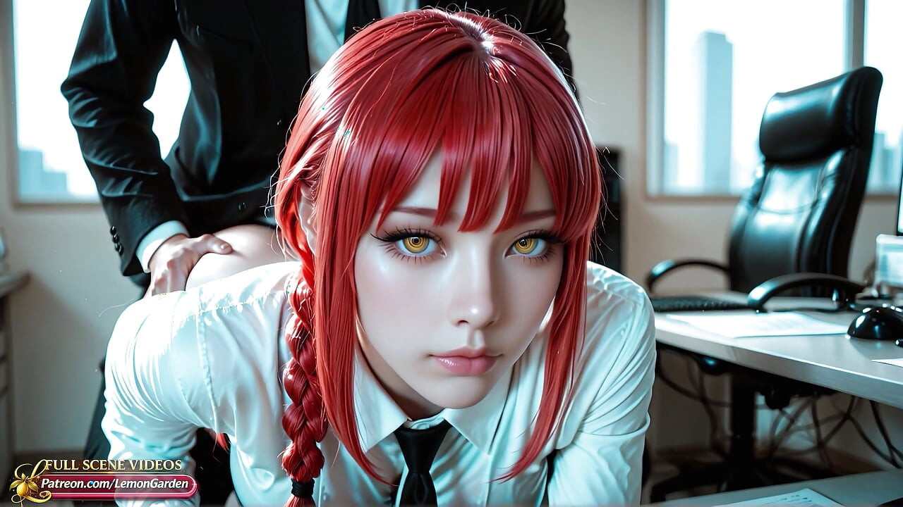 Makima gets fucked hard in the office dominating like a boss 3d Hentai Ai generated anime porn