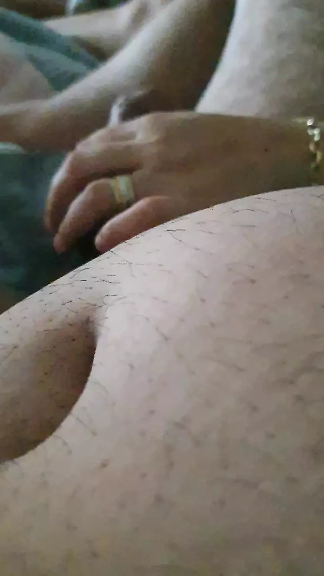 Slutty step mom handjob step son dick in bed while waching porn n tv
