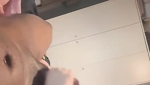 British slut gives her stepbrother a handjob while parents are on vacation