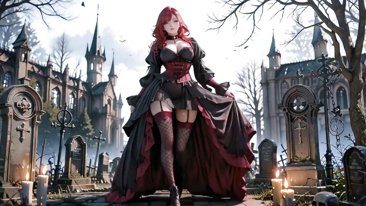 Redhead Gothic Muse: Pertemuan di Pemakaman Gelap.