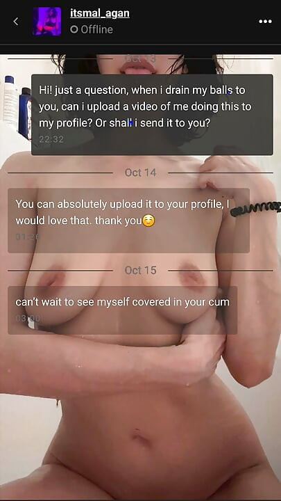 Cum tribute for itsmal_agan (covering her in my cum)