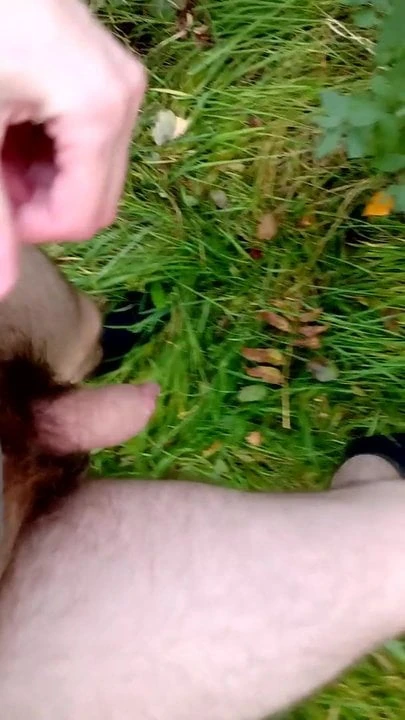 Running with Cock Out in the Field