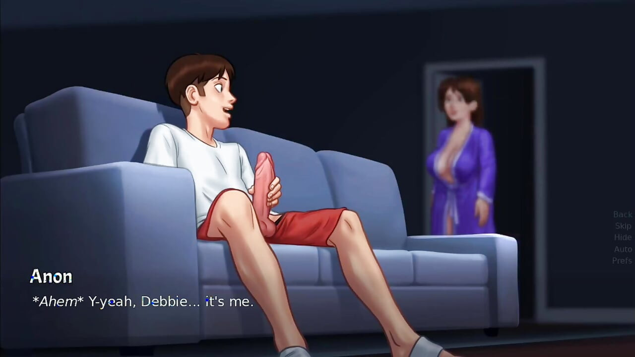 Debbie gives Anon a hot blowjob for the first time - summer time saga gameplay