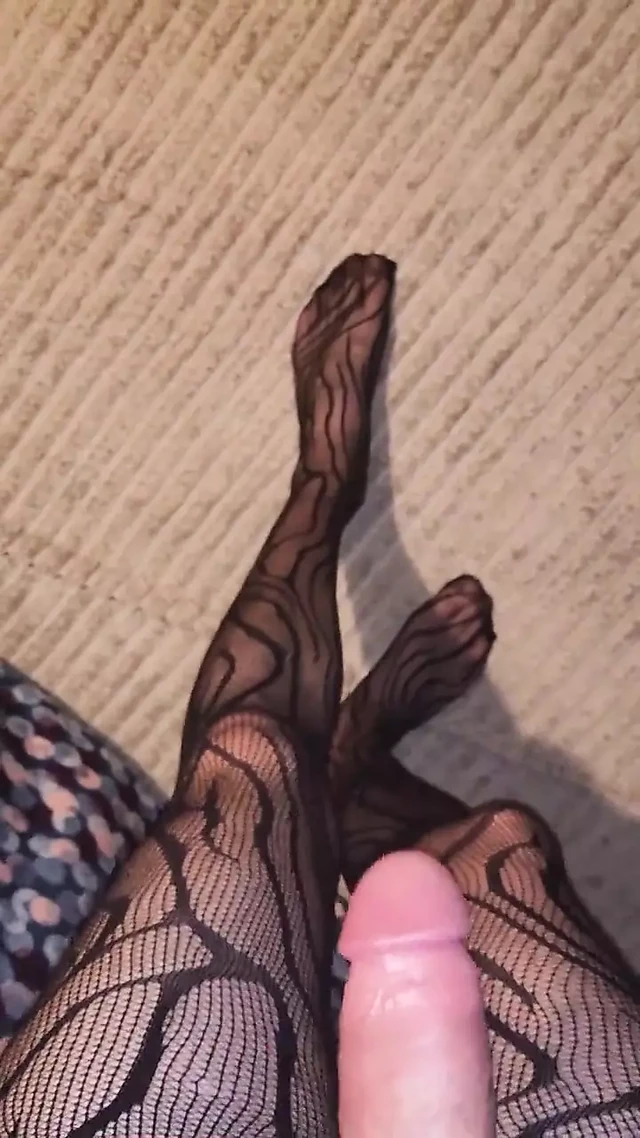 Teasing My Fishnet Stocking