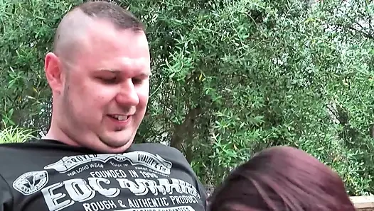 Hot German Couple Fucking on Balcony and Cumming in Mouth