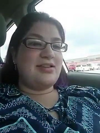 Chubby Arab MILF shows her boobs and big pussy inside car