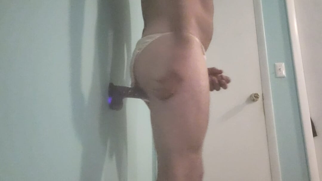 Sissy has multiple anal orgasms riding dildo.