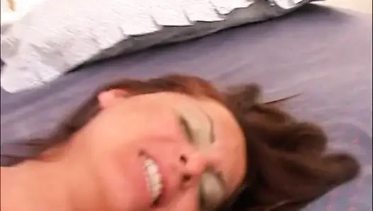 Sexy Housewife MILF with Hairy Pussy Fucked Hard and Cummed in Mouth by Husband