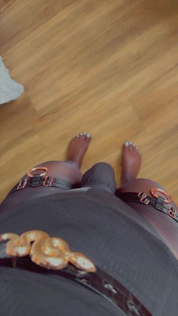 Oops! Want to massage my nylon feet?