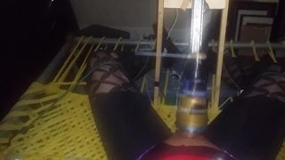 Machine Fucked tied up spandex slave