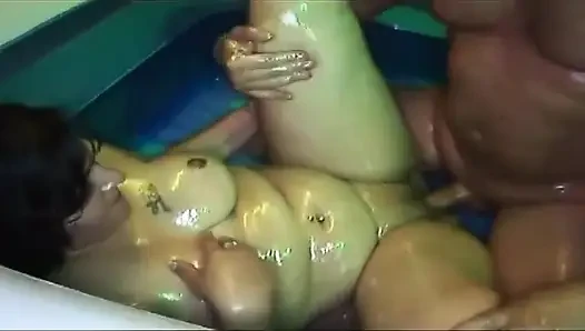 Slime-drenched Mature Babes in Wild Group Orgy Fingering Frenzy