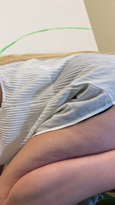 Hot Blonde Tight Pussy Small Hands Sexy Art Student works on a Dick and Balls to Drain them by taking their Precum & Cum | Clip 1