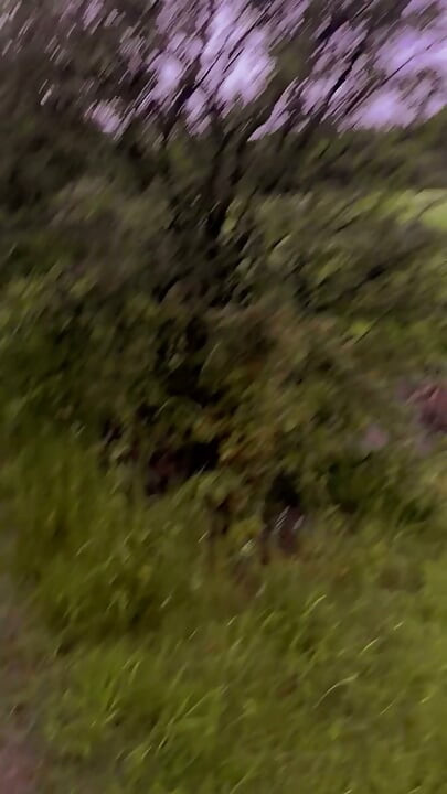Exploring new tracks walking naked barefoot