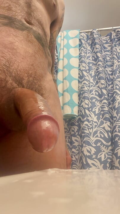 Yanking big hard cock