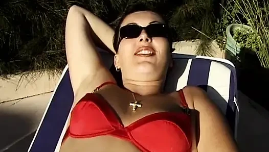 Watch This French Babe in Riding Cock at Pool