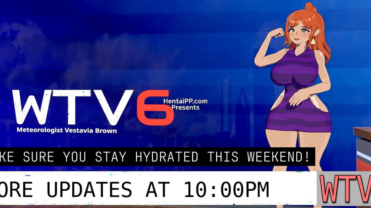 Vestavia Weather Girl Spreads Her Legs On The Desk - She Takes The Meteorologist's Big Cock While Reporting The Storm