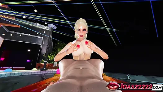 3D анимация у бассейна Jenny Summer - мокрый трах сисек, дрочка в воде, камшот глубокой глотки в хентай без цензуры