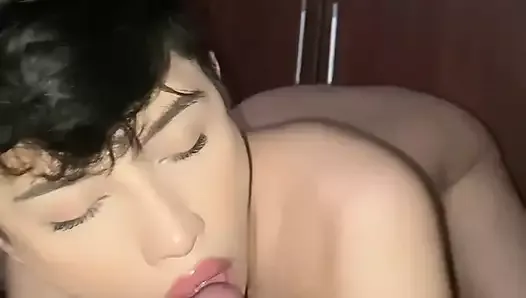 my married straight neighbor fucks my beautiful tight hairless ass bareback when I leave college he cums inside my femboy ass