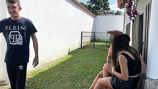 I have a threesome with my stepsisters and she ends up cumming together ...