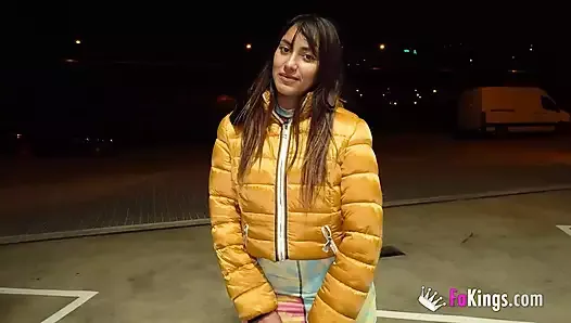 19 years old Laitina and her PUBLIC EXPLOTIS at night!